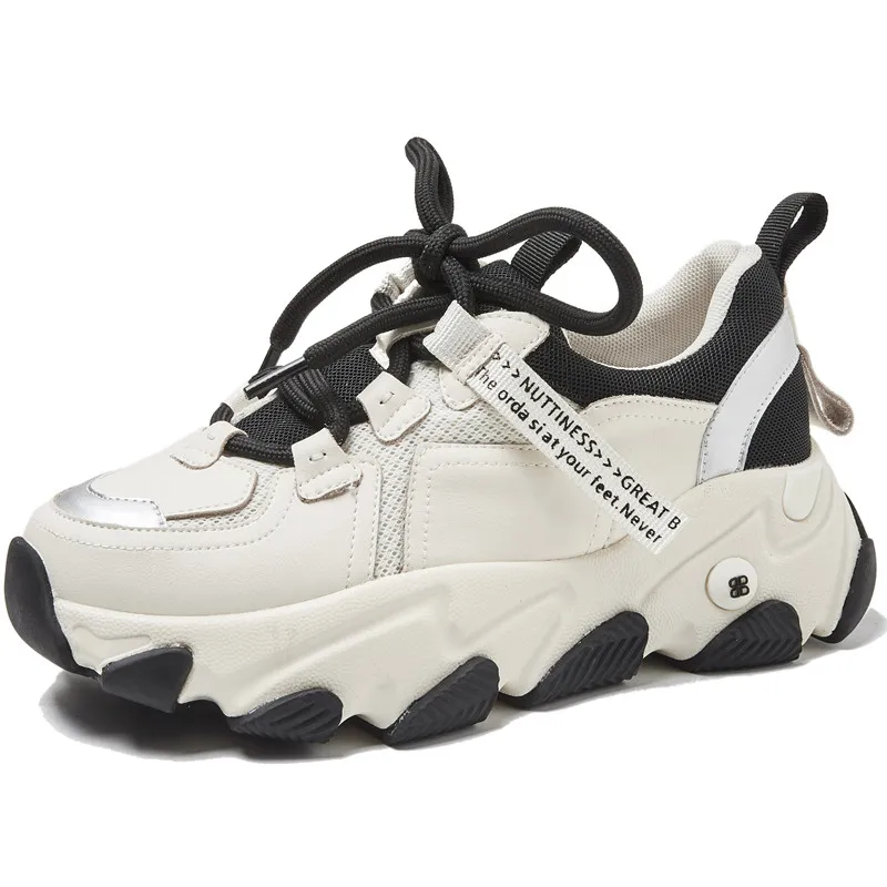

RASMEUP 2020 Fashion Style Spring Genuine Leather Women's Platform Sneakers Women Chunky Shoes Trainers Lady Footwear