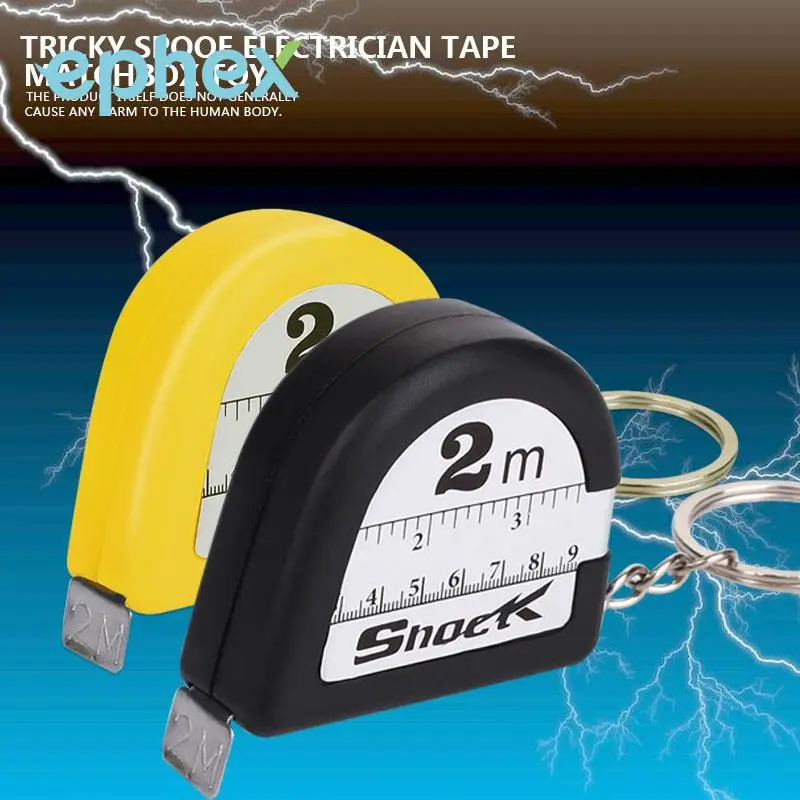 5181 Black Tape Measure Electric Shock Toy Prank Tricks Entertainment 