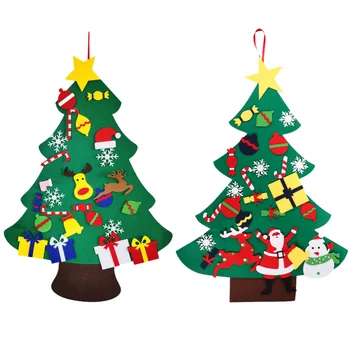 

2 Pcs 1 Set Wall Decors Lovely Crafted Ornaments DIY Christmas Trees Adornments for Home