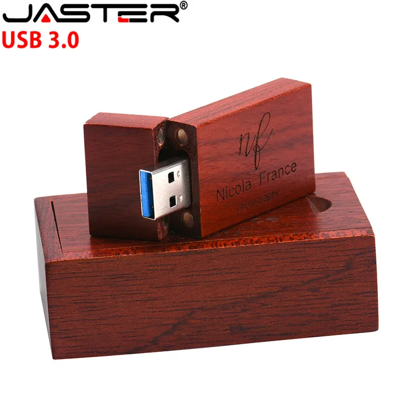 JASTER USB 3,0 логотип клиента деревянный USB флэш-накопитель Флешка карта памяти+ подарочная коробка 4 ГБ 8 ГБ 16 ГБ 32 ГБ 64 ГБ U диск свадьба