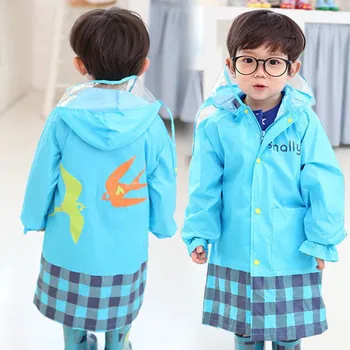 

Hot Sale Long Yellow Lovely Children Raincoat Environmental Protection Backpack Thickening Rainwear Abrigo Mujer Rain Gear YY248