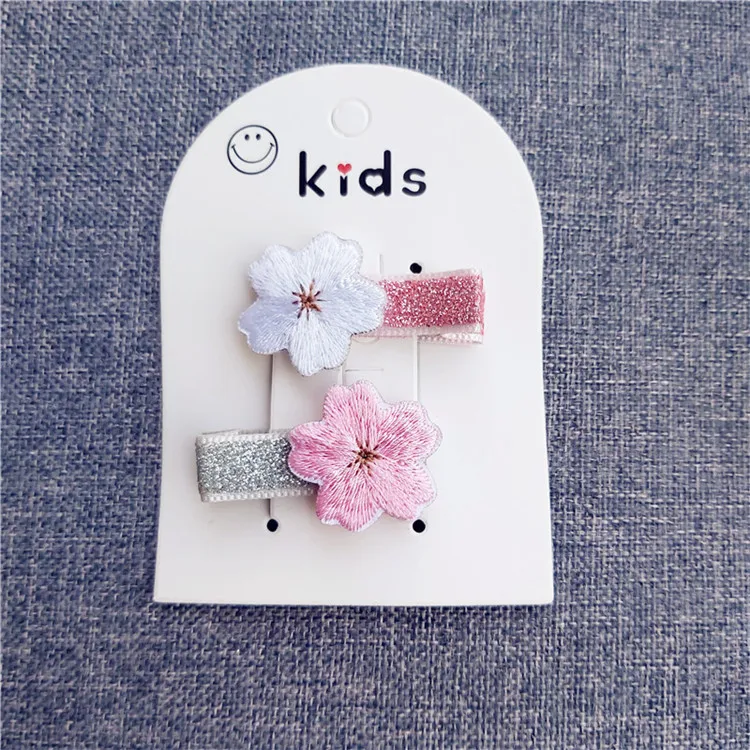 white Free shipping fashion sweet rust flower Children's hairclips snap clip ins BB girl's hairpins kid's side clips hair accessories - Color: white