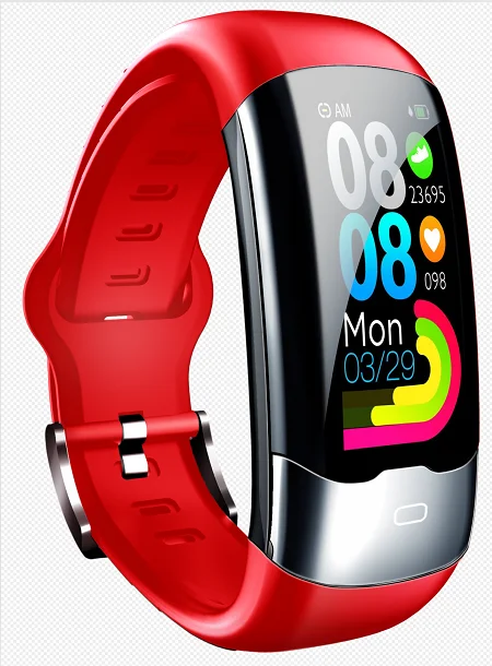 SPOVAN новые модные умные спортивные часы браслет может отображать пульс, кровяное давление и электрокардиограмму - Цвет: Red