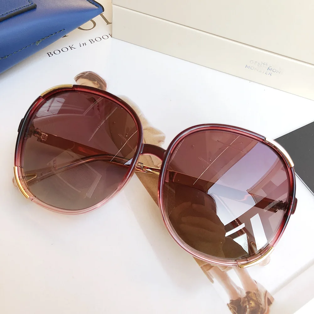 Поляризационные солнцезащитные очки для женщин, брендовые дизайнерские негабаритные круглые солнцезащитные очки, винтажные Ретро