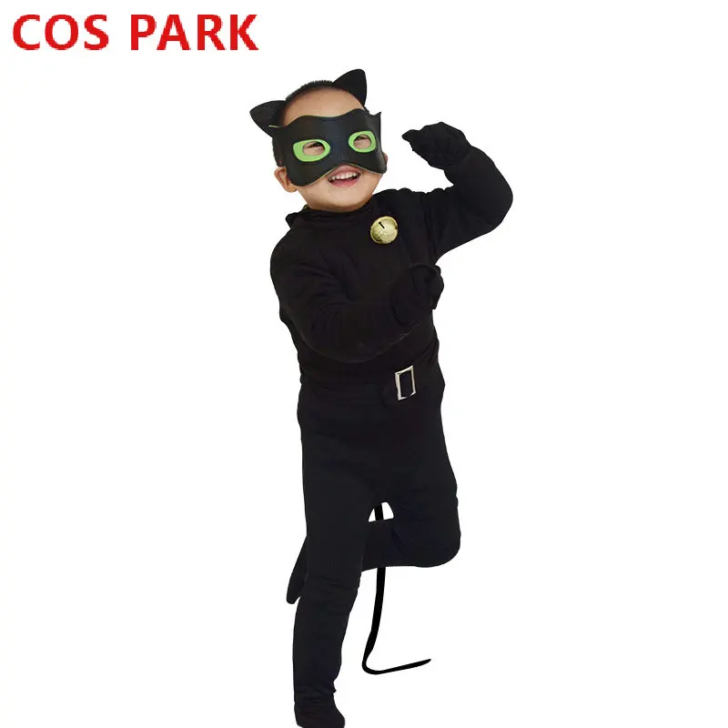 Halloween Black Cat Adult Kids Fantasia Girls Animal Cosplay Costume Noir Full Sets Catwoman Carnival Masquerade Party Dress