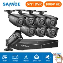 SANNCE 8CH 1080P 2.0MP HD CCTV система видео рекордер 8 шт 1080P CCTV камера безопасности Водонепроницаемый ночного видения комплекты наблюдения
