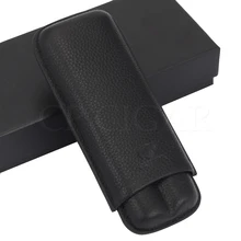 COHIBA, Карманный чехол для сигар, кожаный, для путешествий, для сигар, хьюмидоры, портативная мини коробка для сигар, роскошная, для улицы, для 2 кубинских сигар, W/Подарочная коробка