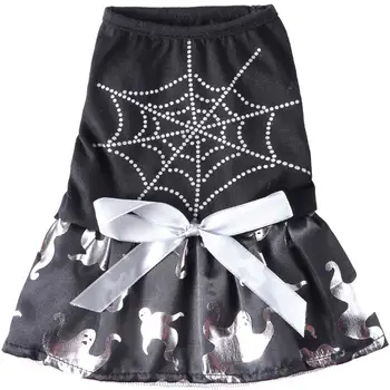 

1Pc Halloween Pet Costume Funny Spider Web Ghost Pattern Dog Skirt Pet Supply