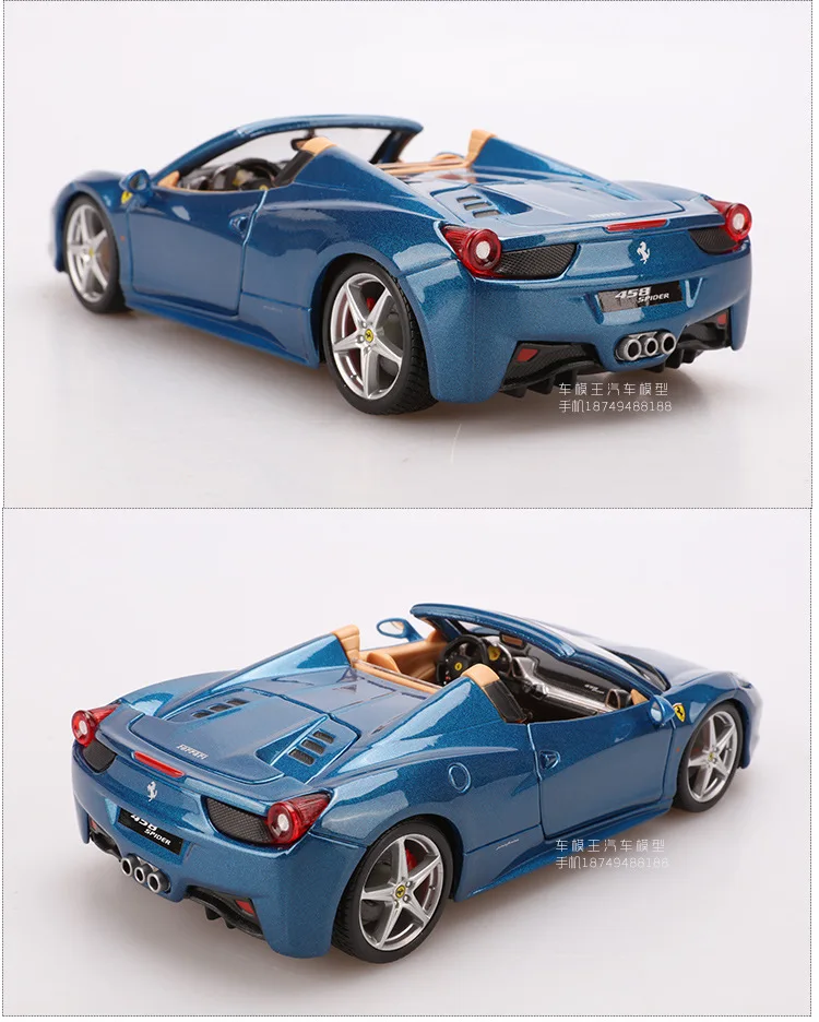 Bimeigao Ferrari модель автомобиля 1:24 Ferrari 458 паук-трансформер модель гоночной машины сплав модель автомобиля
