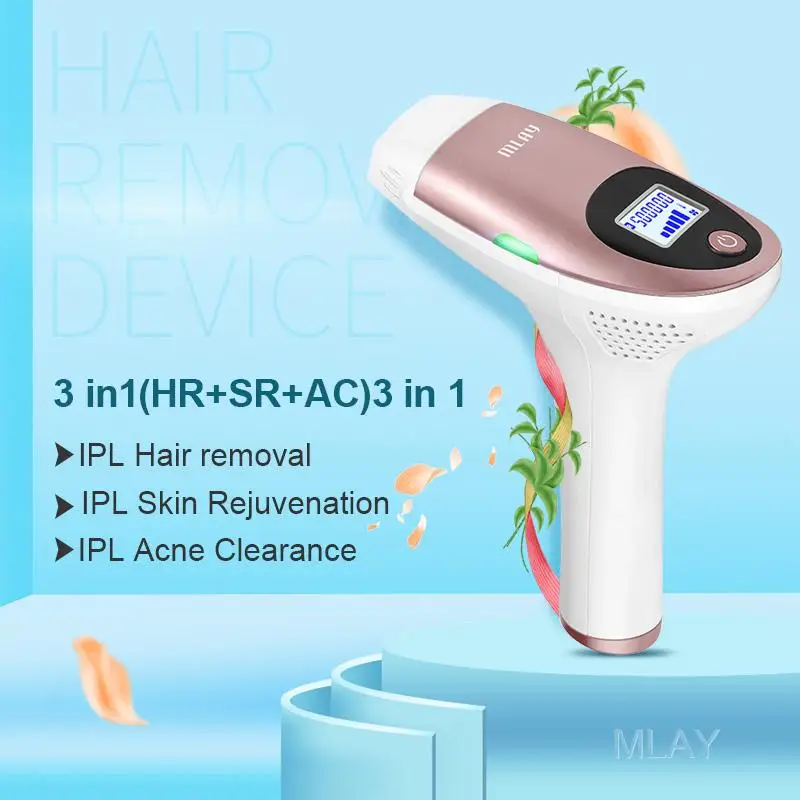 MLAY T3 Laser Hair Removal Epilator Malay Depilator Machine Full Body Hair Removal Device Painless Personal Care Appliance