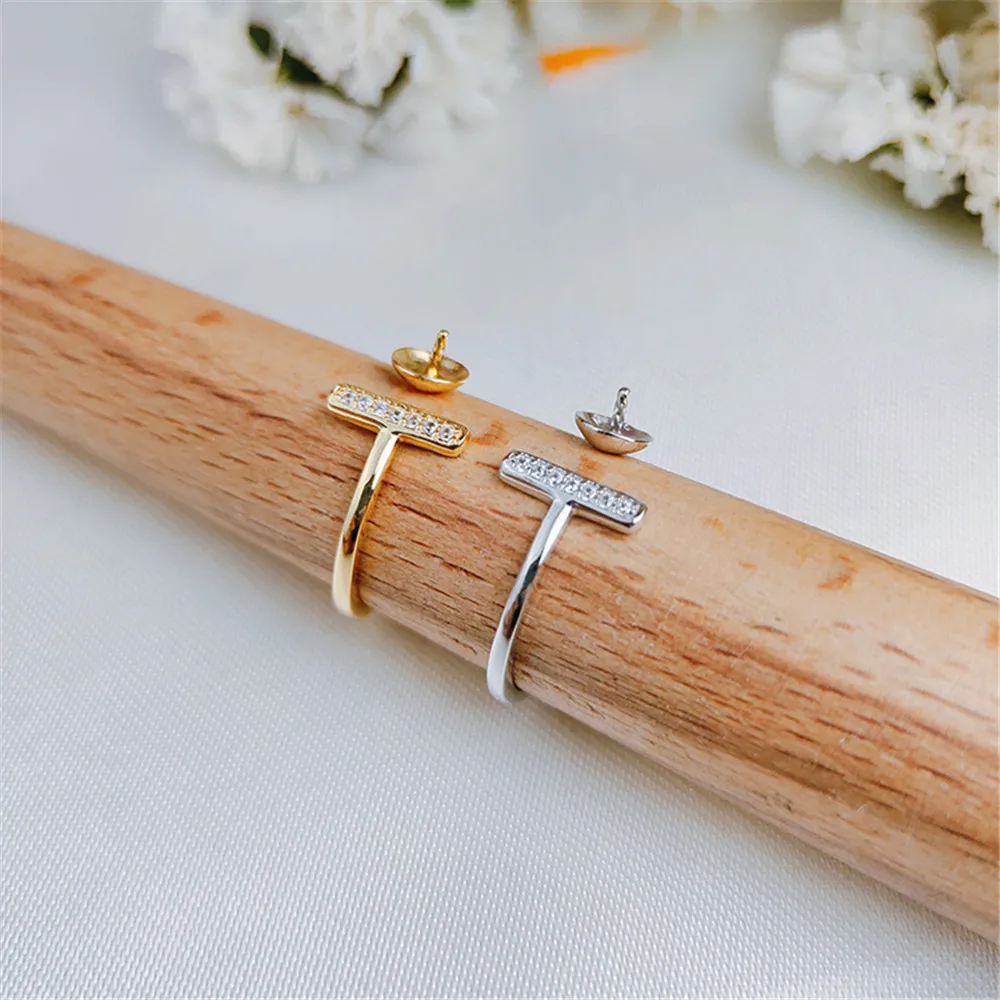 Classic 925 Silver Pearl Rings Settings DIY Accessory