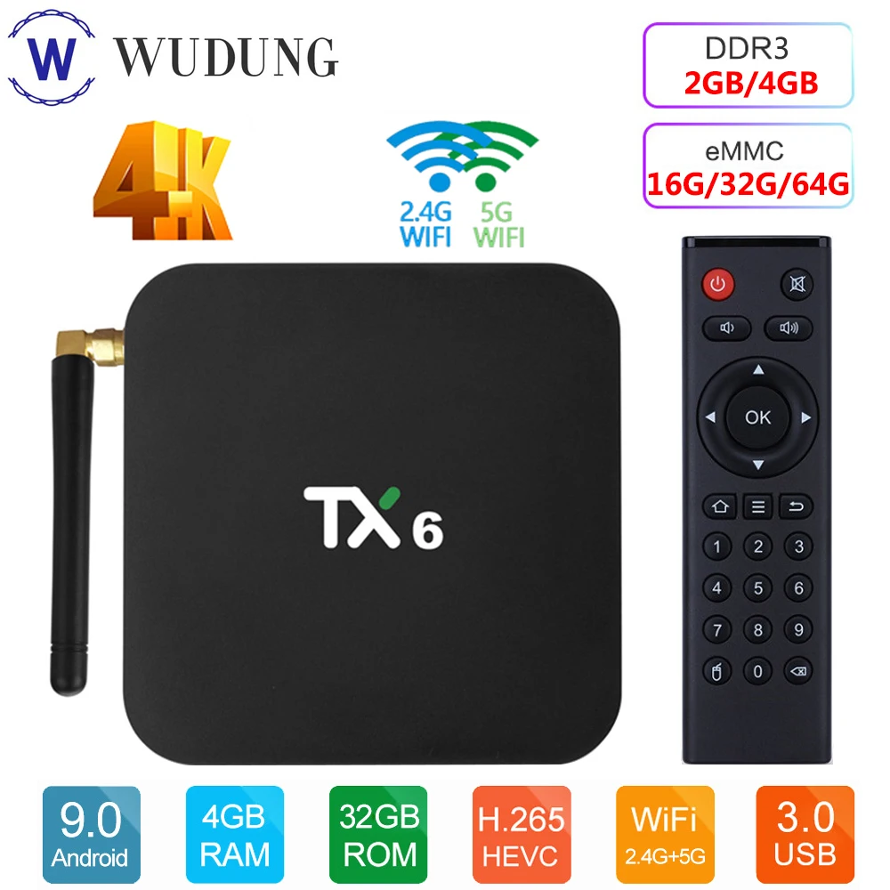 Smart tv Box Android 9,0 Tanix TX6 Allwinner H6 4 Гб ОЗУ 64 Гб ПЗУ 32 Гб 4K HD 2,4G/5 ГГц двойной WiFi BT 2G16G Google Play медиаплеер