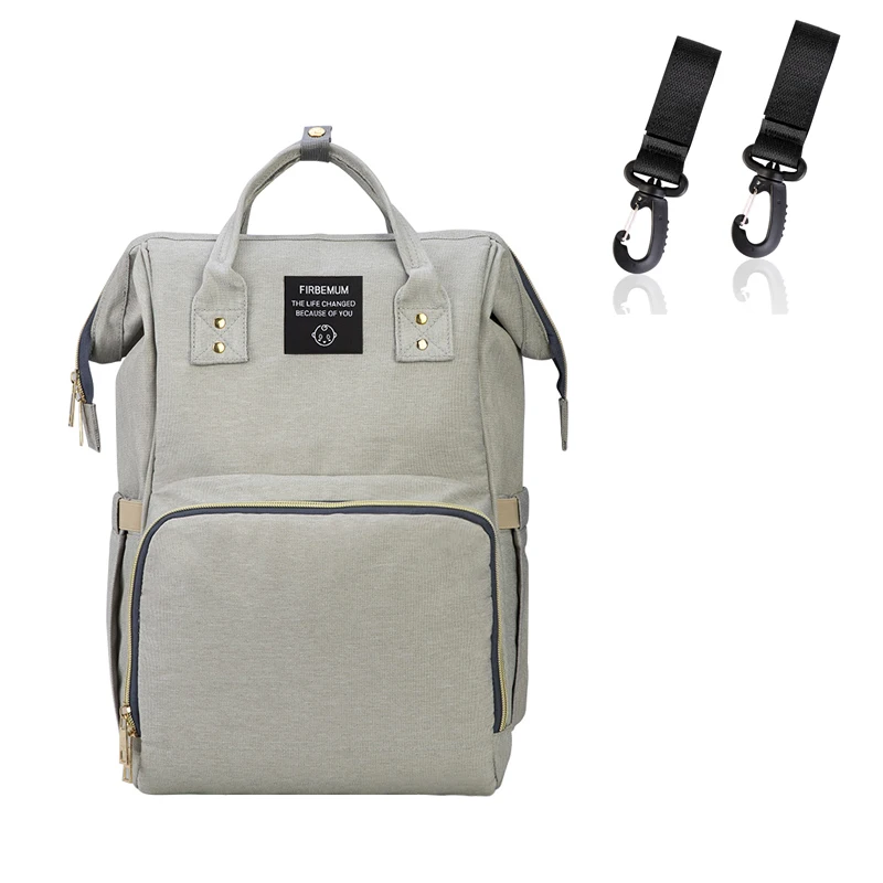light gray Модная сумка для подгузников для мам, брендовая Большая вместительная детская сумка, рюкзак для путешествий, дизайнерская сумка для ухода за ребенком - Цвет: light gray