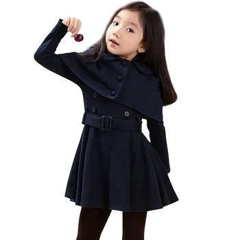 

Autumn Warm Girl Jackets Woolen Thick Girls Outerwear Coats Solid Jacket For Kids Winter Teenage Costumes For Girls 6 8 12 Years