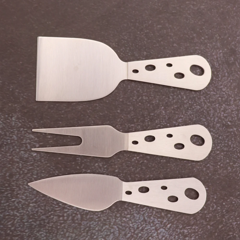 

Jaswehome New Arrival 3pcs/set Colour Stainless Steel Cheese Knife Set Cheese Cutter Slicer Useful Cheese Tools