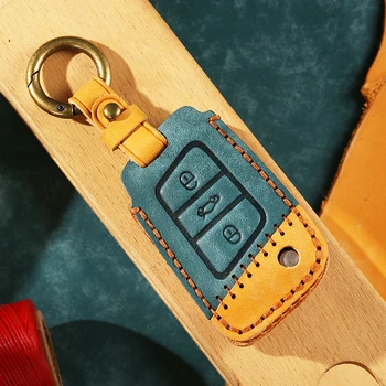 

Car Fashion Leather Key Case Cover Key Bag For Volkswagen Golf 7 For Skoda Octavia Key Portect Case Car-styling Auto Part