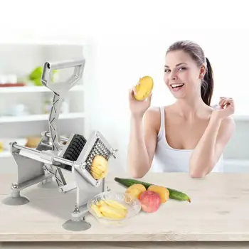 

4 Blades Potato Chipper Slicer Chip Cutter Chopper Maker French Fries Stainless