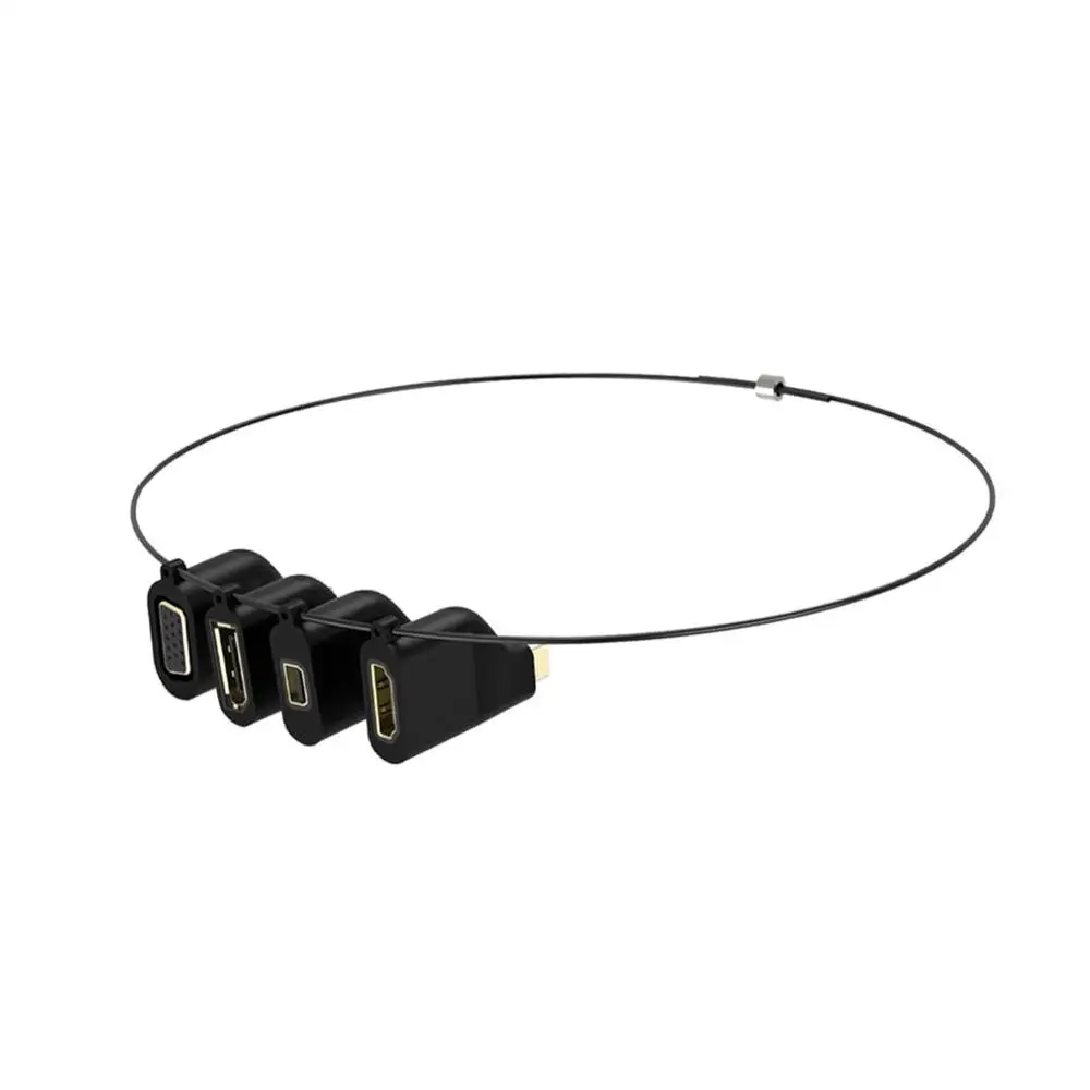 

Type C To Large Dp Dp Vga 4 In 1 Mobile Phone With Projector Type C Adapter 4-In-1 With Keychain Adapter