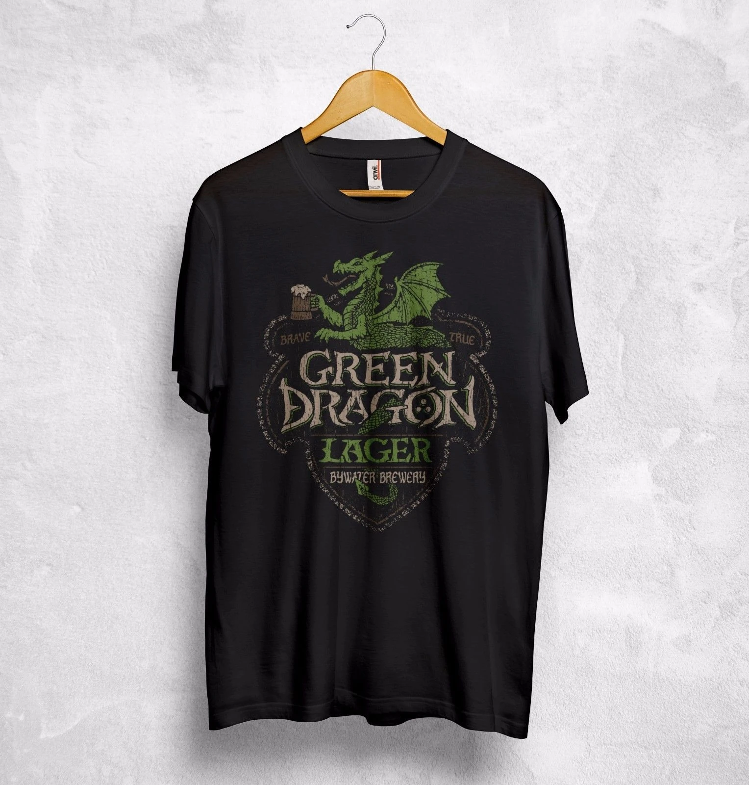 

Green Dragon Lager T Shirt Lord Of The Rings Bywater Brewery Ale Stout Cider 100% cotton tee shirt tops wholesale tee