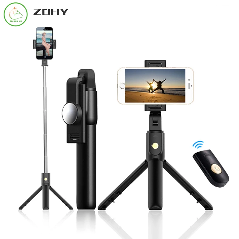 

Luxury 3 in 1 K10 Wireless Bluetooth Foldable Selfie Stick Mini Remote Control and Tripod Expandable Monopod for IOS and Android
