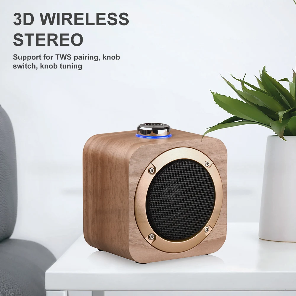 

2019 NEW Retro Wood Bluetooth Speaker 3D Stereo Portable Outdoor Wireless Mini Bluetooth Sound Box Support AUX TF Card for phone