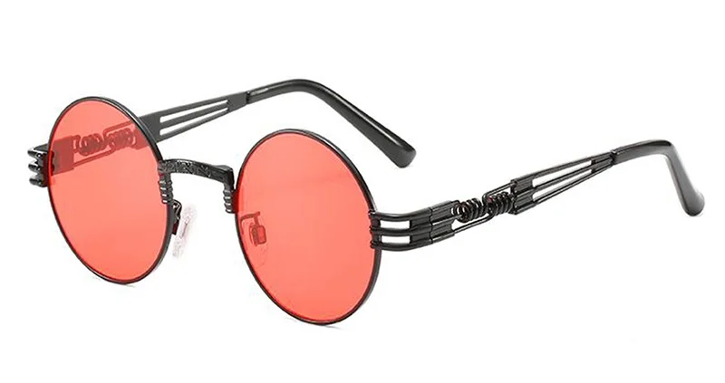 MAXJULI Steampunk Round Sunglasses for Men Women Alloy Eyeglasses Circle Shape Brand Designer Sun glasses Mirror UV_voghion.com