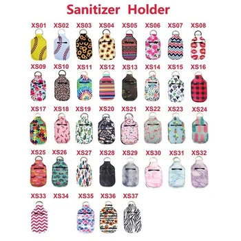 

10pcs/lot Neoprene Hand keyring 30ML Sanitizer Bottle Holder Keychain Bags Key Rings Hand soap Bottle Holder 10*6cm