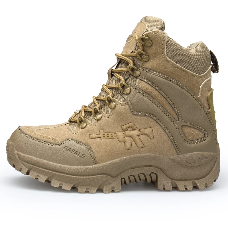  JICHI Men's Military boot Combat Mens Chukka Ankle Boot Tactical Big Size Army Boot Male Shoes Safe