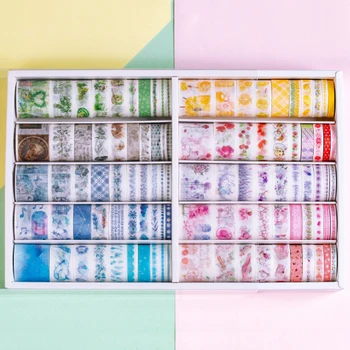 

100 Pcs/set Decorative Washi Tape Cute Flower Masking Tape Paper Adhesive Tape Diy Sticker Scrapbooking Diary Stationery