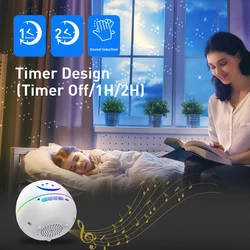 Lampe de Nuit Rotative et Projecteur de Ciel Étoilé, Décoration de Chambre à Coucher, Bluetooth, Musique, Cadeau pour Enfant 