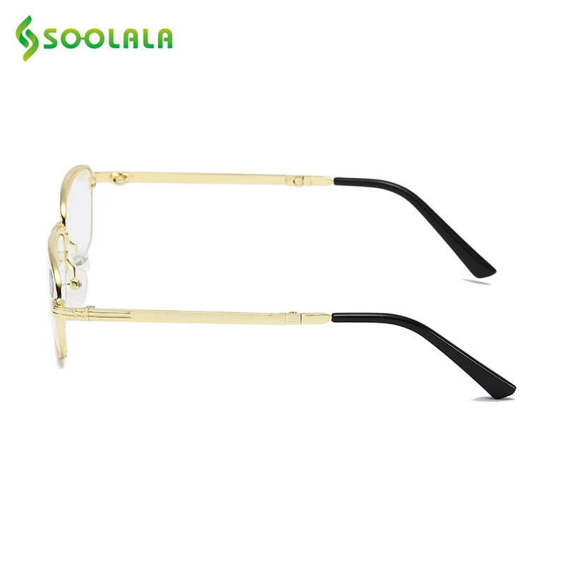 SOOLALA Anti Blue Light Blocking Foldable Reading Glasses Women Men Folding Reader Reading Glasses With Case Lesebrille Herren