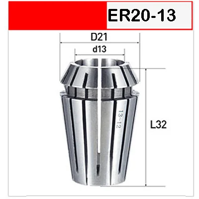 UCHEER 1 шт. нержавеющая сталь ER20 ER25 цанговый патрон для фрезерного гравировального Станка повторяющийся гибкий цанговый станок с ЧПУ - Цвет: ER20-13