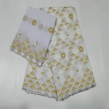 

5 +2 yard Swiss lace fabric 2019 latest Dry lace embroidery African 100% cotton fabrics Swiss voile lace popular ! LC61852