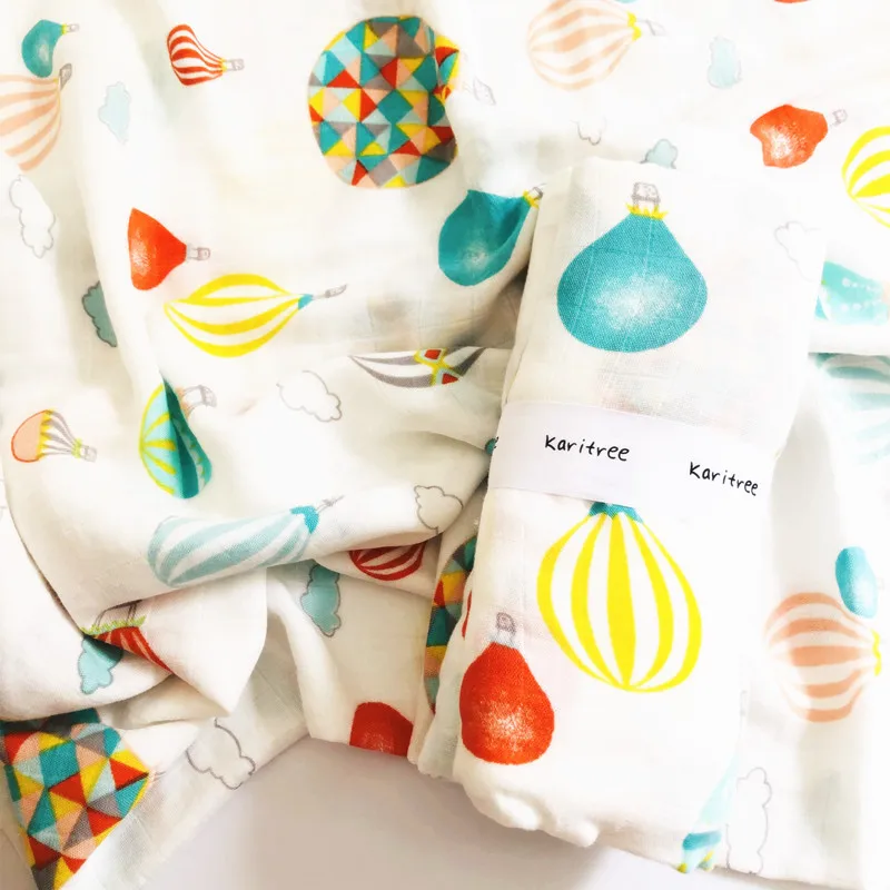 Cartoons Baby Blankets Baby Swaddle Bedding Infant Blankets Soft Breathable For Newborn 120x120CM Bamboo Fiber Cotton 3