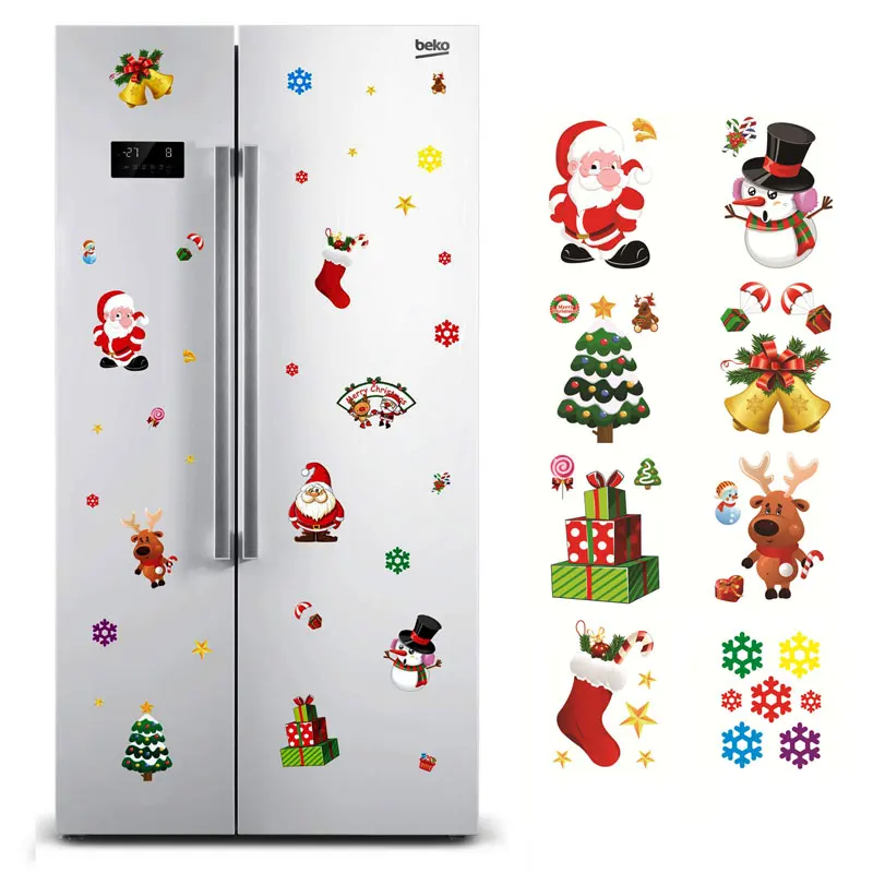 

Christmas Window Sticker Santa Claus/Snowman/Elk Glass Sticker Xmas Christmas Decorations for Home Natal New Year Gift