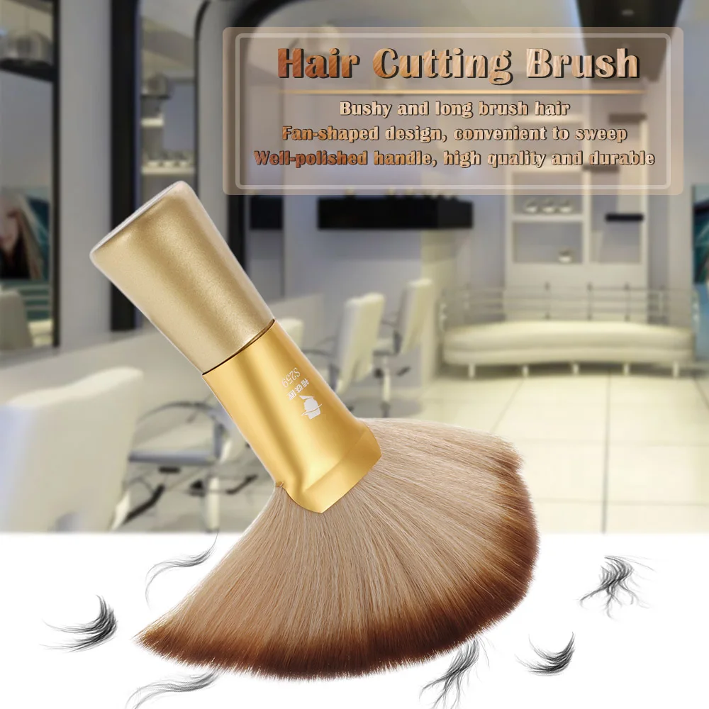 Hair Cutting Brush Barber Cleaning Neck Duster Fan-shaped Sweep Brush Face Duster Professional Hairdressing Tool for Salon