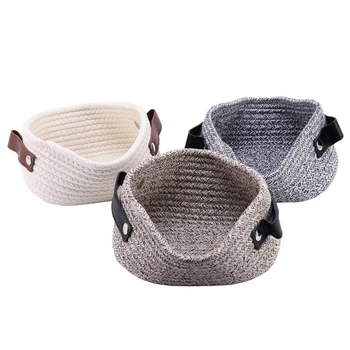 

3Pcs/Set Cotton Desktop Storage Basket Sundries Underwear Storage Box Diy Office Desktop Organize Sundries Container Laundry Bas