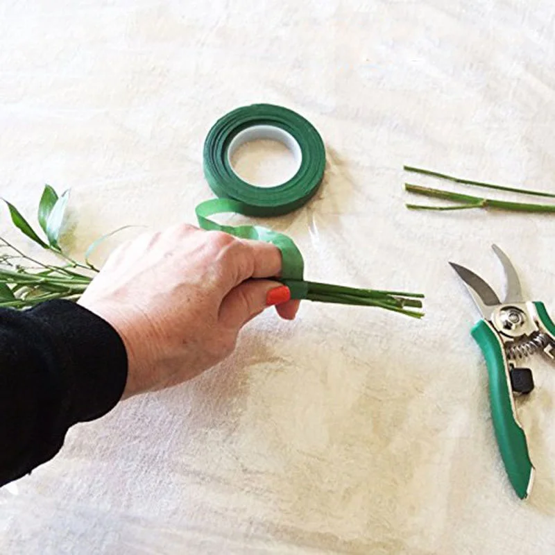

12mm*27m Floral Stem Tape Corsages Buttonhole Artificial Flower Stamen Wrap Florist Green Tapes Nylon Flower Supplies 4.9