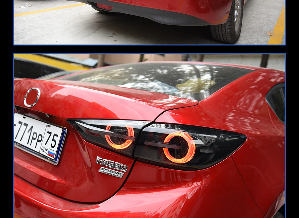 AKD Тюнинг автомобилей задние фонари для Mazda 3 Мазда 3 Axela- задние фонари светодиодный DRL ходовые огни Противотуманные фары с ангельскими глазками задние фонари