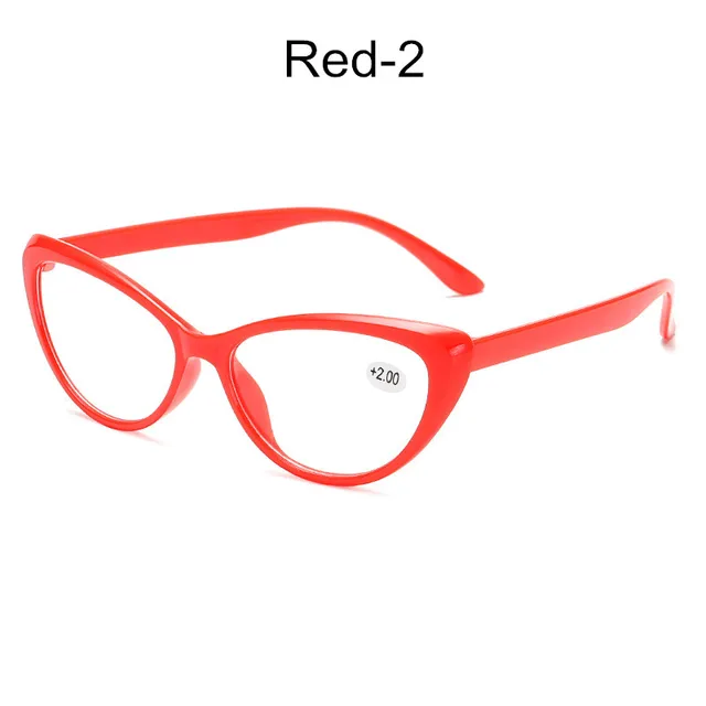 Fashion Cat Eye Women Reading Glasses Men Hyperopia Eyeglasses Computer Presbyopia Diopter +1.0+1.5+2.0+2.5+3.0+3.5+4.0 Red-2