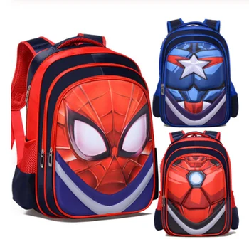 

New 3D Captain America Iron Man Boy Girl Children Kindergarten School bag Teenager Schoolbags Kids Student Backpacks