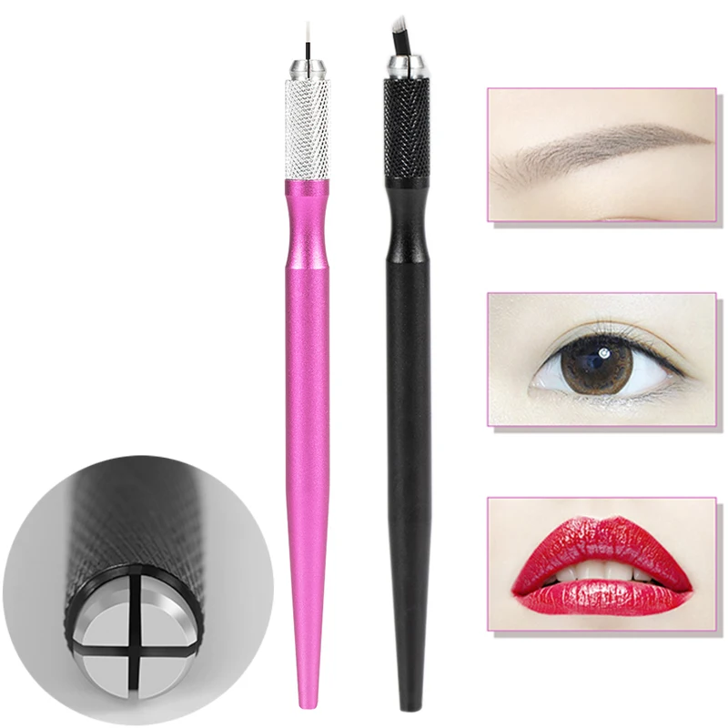 3pcs Aluminum Alloy Tattoo Pen Microblading Professional Permanent Makeup Eyebrow Tattooing Manual Guns Tools Flat Round Needles facial bed stainless steel beauty chair manual lifting medical nail tattoo tattoo tattoo physiotherapy bed flat