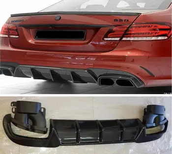 

Carbon fiber Rear Bumper Lip Spoiler Diffuser Cover & Exhaust Tips For Mercedes Benz W212 E260 E300 E63 2014-2017