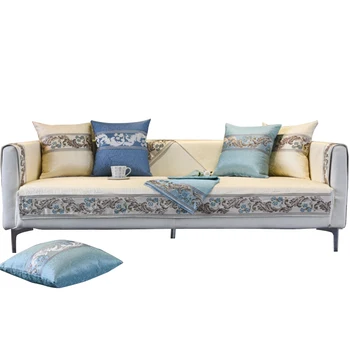 

Non-slip Sofa Covers for Living Room Gray Color Chenille Sofa Cushion Couch Cover Modern Minimalist Corner Sofa Towel Seat Pad