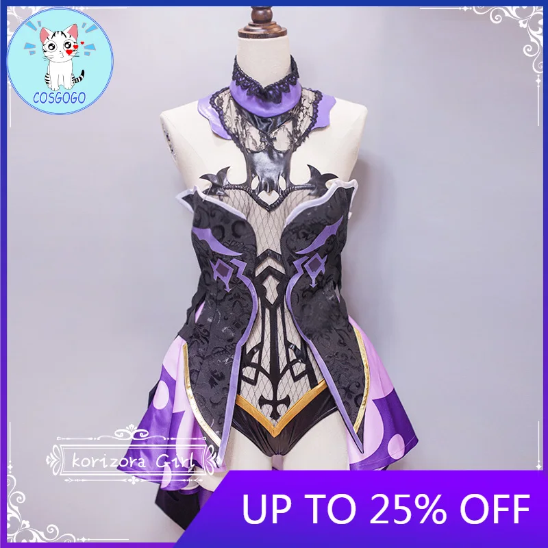 

Anime Genshin Impact Fischl Cosplay Costume Game Suit Purple Lovely Dress Uniform Halloween Party Outfit For Women Girls New 202