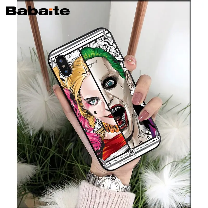 A7 Babaite Harley Quinn отряд самоубийц Джокер подмигивание мягкий чехол для телефона для iPhone11 8 7 6 6S Plus 5 5S SE XR X XS 11 pro Coque Shell - Цвет: A7
