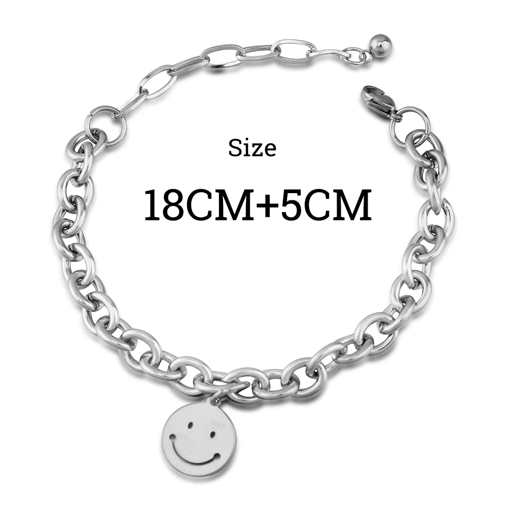 Good Luck Retro Bracelet 18CM Adjustable Stainless Steel Bangles Fashion Simple Couple Bracelet For Women Gift
