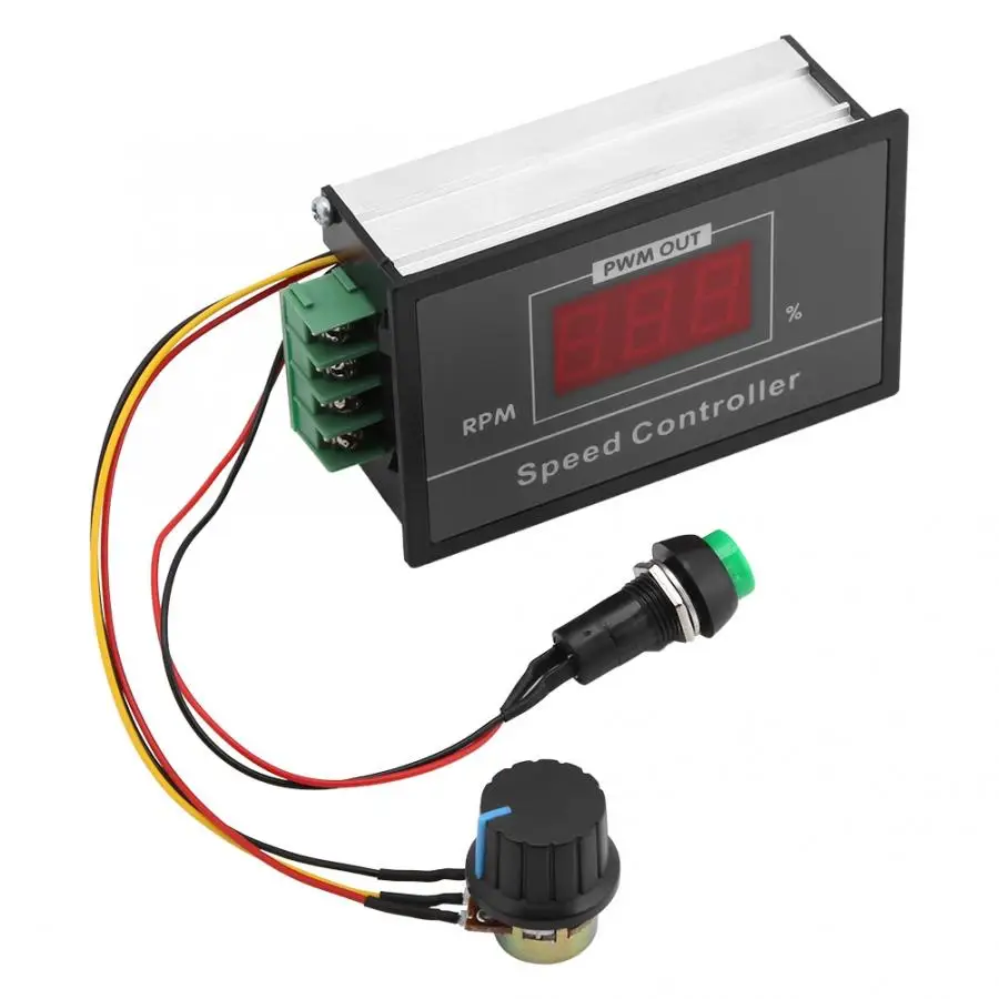 Регулируемый DC контроллер двигателя DC 6-60V 12V 24V 36V 48V 30A переключатель Start Stop