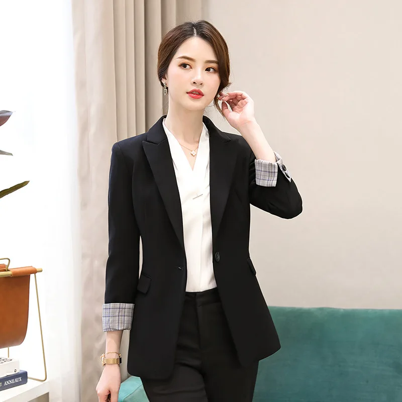 

Plus size S-4XL high quality women's interview suit feminine jacket coat 2020 new slim long sleeve ladies blazer overalls