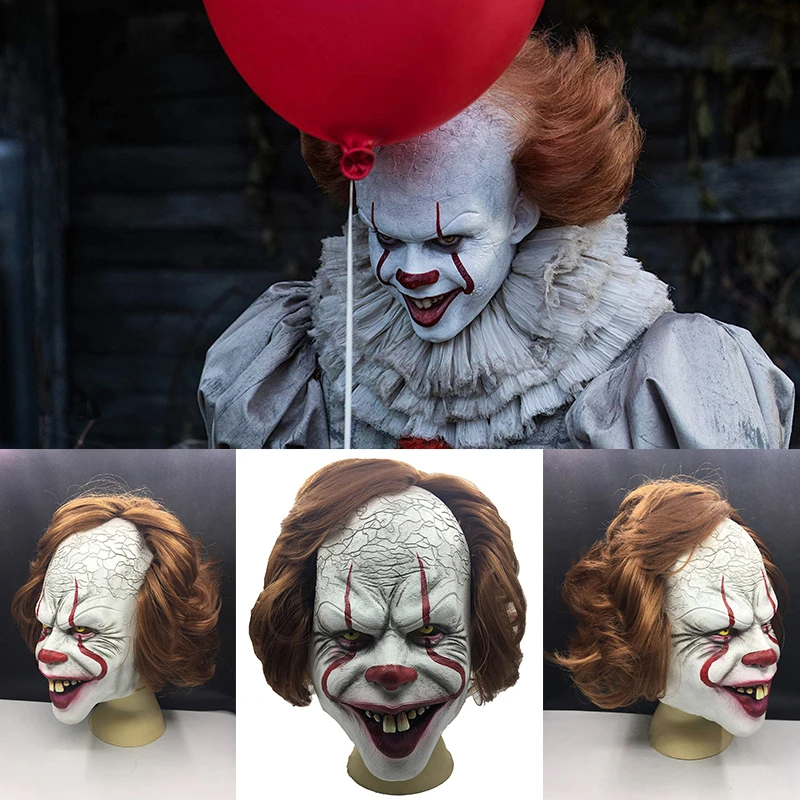 

It: Chapter Two Joker Mask Cosplay Pennywise Latex Masks Stephen King's Halloween Party Costume Prop it pennywise